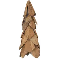 vidaXL Sapin de Noël avec support Marron 50 cm Bois de teck solide