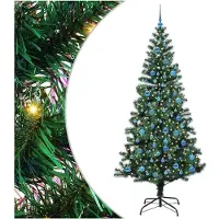 vidaXL Sapin de Noël artificiel pré-éclairé Vert 240 cm PVC et métal