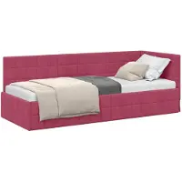 vidaXL Cadre de lit d'angle avec tête de lit vin rouge 80 cm x 200 cm velours