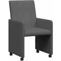 vidaXL Chaises de salle à manger à roulettes, lot de 2, gris foncé, 57 x 66 x 94 cm