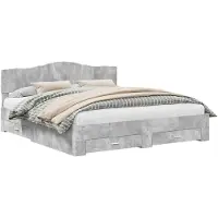 vidaXL Cadre de lit avec tête de lit Béton Gris 180 x 200 cm Bois composite