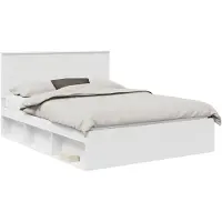 vidaXL Cadre de lit avec tête de lit Blanc 150 x 200 cm Pin massif