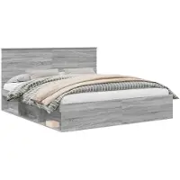 vidaXL Cadre de lit gris Sonoma 180 x 200 cm Pin massif