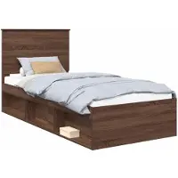 vidaXL Cadre de lit marron aspect chêne 90 x 200 cm Pin massif