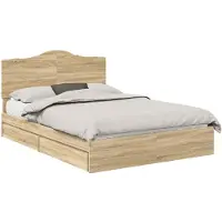 vidaXL Lit de rangement chêne Sonoma 140 x 190 cm Bois composite