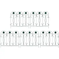 vidaXL , clôture de jardin, 5 pièces, acier, vert