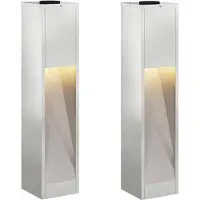 vidaXL Lampe solaire LED pour clôture, 2 pièces, lumière blanche chaude, 18 x 18 x 80 cm
