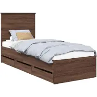 vidaXL Cadre de lit marron aspect chêne 75 x 190 cm Ingénieurs bois
