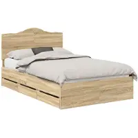 vidaXL Cadre de lit en chêne Sonoma 120 x 190 cm Bois d'ingénierie