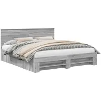 vidaXL Cadre de lit gris Sonoma 180 x 200 cm Bois composite