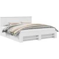 vidaXL Cadre de lit avec tête de lit Blanc 180 x 200 cm Bois composite
