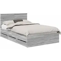 vidaXL Cadre de lit gris Sonoma 120 x 190 cm Bois d'ingénierie