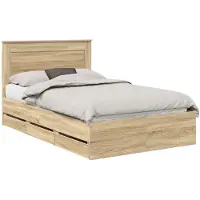 vidaXL Cadre de lit en chêne Sonoma 120 x 190 cm Bois d'ingénierie
