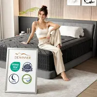 DEWINNER Matelas 140x200 cm, Hauteur 28 cm, Matelas Silencieux d'épaisseur Moyenne, Mousse à Mémoire de Forme Hybride, Ressorts Ensachés Individuels