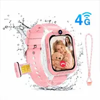 Blackview Montre connectée pour enfants Z40 PRO : fonction « Tap-to-Friends », podomètre, GPS + Wi-Fi + LBS, écran 1,85 pouces, batterie 850 mAh, bouton SOS, 4G, mode école sans jeux, IP68