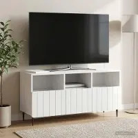 Prolenta Maison Exclusive - Meuble TV blanc brillant 102 x 34,5 x 50 cm en aggloméré