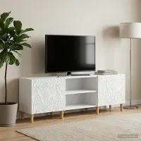 Prolenta Maison Exclusive - Meubles TV, dimensions 150 x 31 x 50 cm, blanc, en panneaux de particules