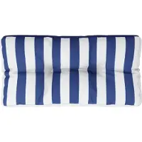 vidaXL Coussin de palette rayures bleues et blanches 80x40x12 cm tissu