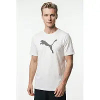 Puma Hommes, T-shirt de sport, teamRISE Logo Jersey Cotton (3XL), Blanc, 3XL