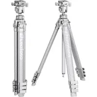 Leofoto Trépied ultra-compact série Azure AZ-204C+MBH-30, entièrement argenté