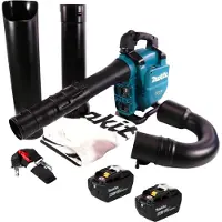 Makita Souffleur/aspirateur à batterie DUB 363 ZV 36 V (2 x 18 V) sans balais + kit d'aspiration + 2 batteries 9,0 Ah - sans chargeur