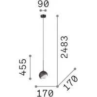Ideal Lux Suspension Bloom en laiton, hauteur réglable,