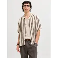 Jack & Jones Chemise 'JJEJeff' crème / marron / noir