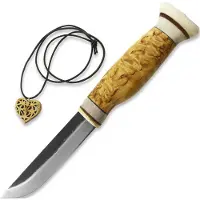 Wood Jewel Couteau Carving knife 105 + heart pendant, Lamnia Edition