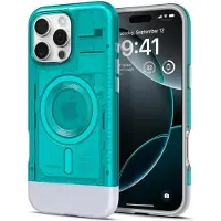 Spigen Classic C1 (MagFit) (Apple iPhone 16 Pro), Coque pour téléphone portable, Bleu, Transparent