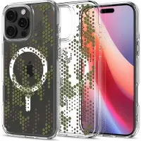 Spigen Ultra Hybrid MagSafe Housse de protection pour Apple iPhone 16 Pro Max camouflage numérique (Apple iPhone 16 Pro Max), Coque pour téléphone portable, Vert, Transparent