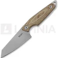 MKM Knives MKM Makro 2 Sheepfoot Stonewashed, Natural Canvas Micarta couteau fixe, Jesper Voxnaes design