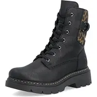 Rieker Damen Stiefelette Schwarz/Leopard