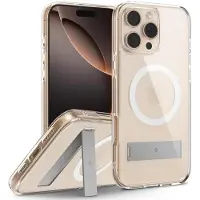 Spigen Caseology Capella MagSafe Kickstand clear white silver - iPhone 16 Pro Max (Apple iPhone 16 Pro Max), Coque pour téléphone portable, Transparent, Argent, Blanc