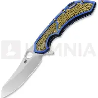Olamic cutlery Couteau pliant Wayfarer 247 Mouflon, Blue/Gold Frame Story, Satin