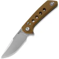 Reate Couteau pliant PL-XF Tan G-10, Stonewash