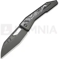 We Knife Couteau pliant Inceptus, Dark Gray Ti & White/Black G-10, Stonewash