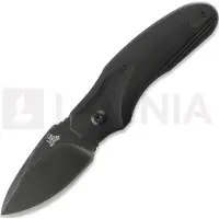 Twisted Assisted Couteau pliant Fortis Drop Point, Black G-10, Blackwash