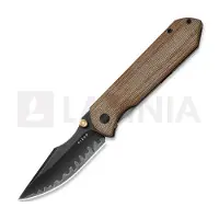 Kizer Cutlery Couteau pliant Harpoon Fold Laminate, Gray Titanium & Brown Norxplex UltreX