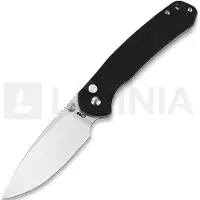 CJRB Couteau pliant Pyrite Button Lock Black G10 Stonewashed Blade
