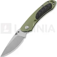 Bestech Couteau pliant Junzi - Blastwash + Satin - Titanium, vert