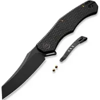 We Knife RekkeR, Diamond Pattern Black Ti, Black SW