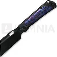 Kunwu Knives Couteau pliant Cochise - DLC - Titanium, Honeydew Texture + Timascus Inlay