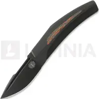 Reate Couteau pliant Small Krypton, Black Ti/Lava Flow CF, Black PVD