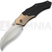 We Knife Couteau pliant Orc Boss, Champagne Ti/Twill CF, Stonewashed