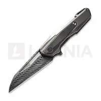 We Knife Falcaria Damasteel, Polished/Bead Blasted Ti