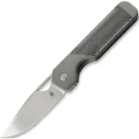 Kizer Cutlery Militaw, Gray Titanium/Black Micarta, Stonewash