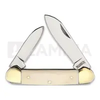 Marbles Couteau pliant Canoe White Smooth Bone