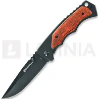 Smith & Wesson Couteau pliant Framelock, brown wood
