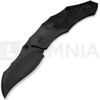 We Knife Couteau pliant Orc Boss, Black Ti/Shredded CF, Black Stonewash