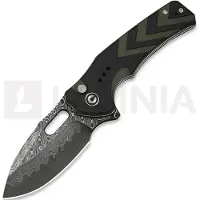 CIVIVI Couteau pliant Vexron Damascus, Milled Black & Green G-10